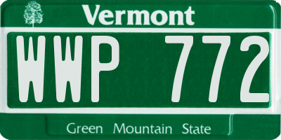 VT license plate WWP772
