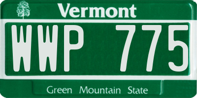VT license plate WWP775