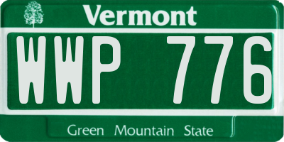 VT license plate WWP776
