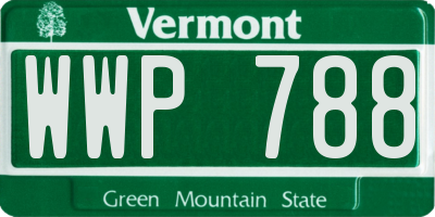 VT license plate WWP788