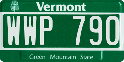 VT license plate WWP790
