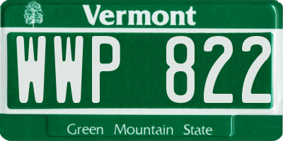 VT license plate WWP822