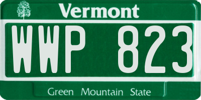 VT license plate WWP823