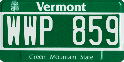 VT license plate WWP859