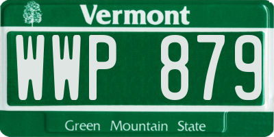 VT license plate WWP879