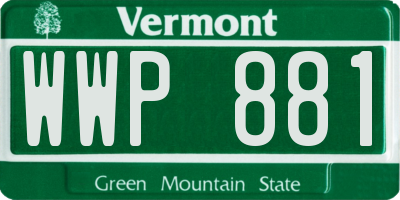 VT license plate WWP881