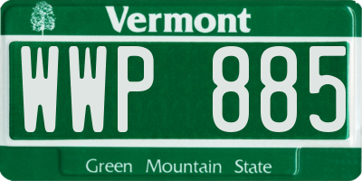 VT license plate WWP885