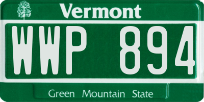 VT license plate WWP894