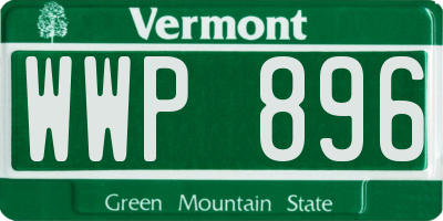 VT license plate WWP896