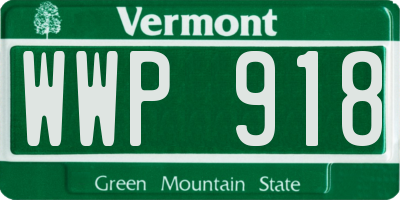 VT license plate WWP918
