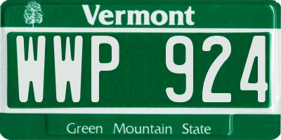 VT license plate WWP924