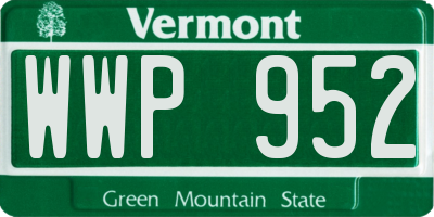 VT license plate WWP952