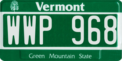 VT license plate WWP968