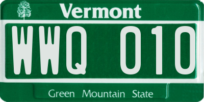 VT license plate WWQ010