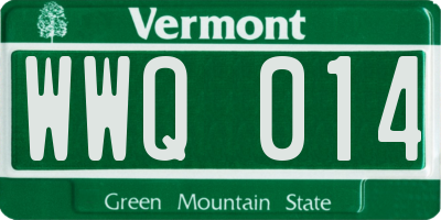 VT license plate WWQ014