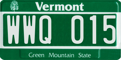 VT license plate WWQ015