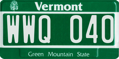 VT license plate WWQ040