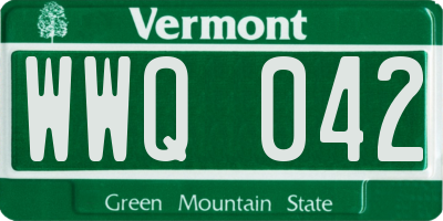 VT license plate WWQ042