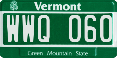 VT license plate WWQ060