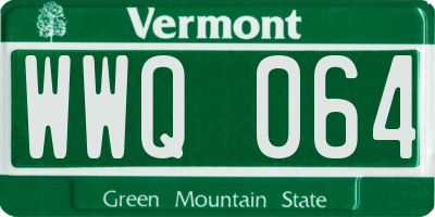 VT license plate WWQ064