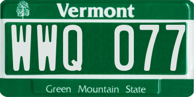 VT license plate WWQ077