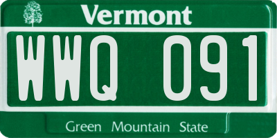 VT license plate WWQ091