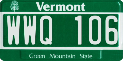 VT license plate WWQ106