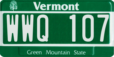 VT license plate WWQ107