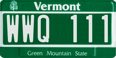 VT license plate WWQ111