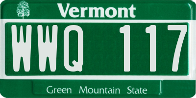 VT license plate WWQ117