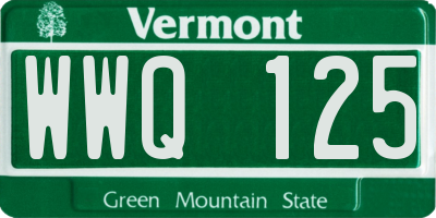 VT license plate WWQ125