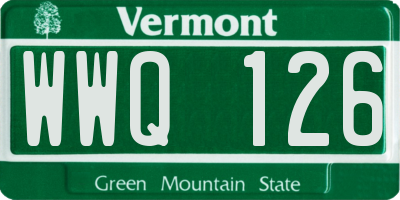 VT license plate WWQ126