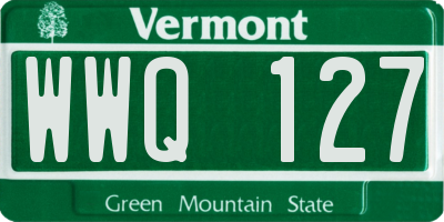 VT license plate WWQ127
