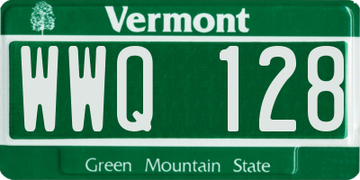 VT license plate WWQ128