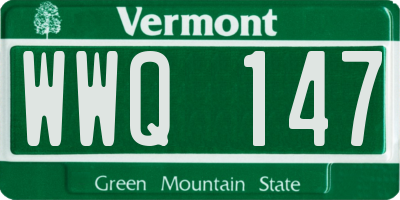 VT license plate WWQ147