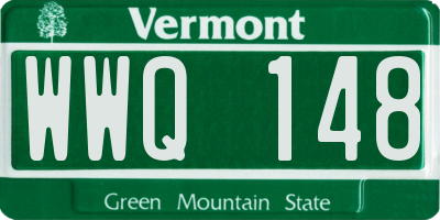 VT license plate WWQ148