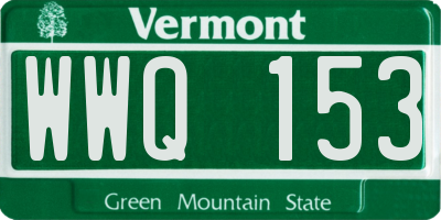 VT license plate WWQ153