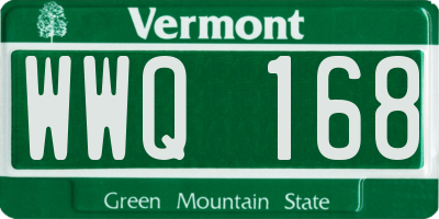 VT license plate WWQ168