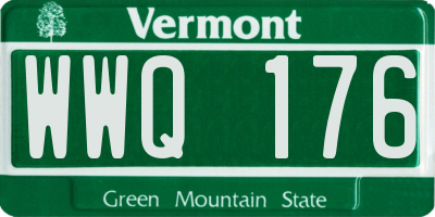 VT license plate WWQ176