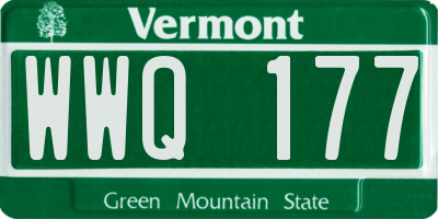 VT license plate WWQ177