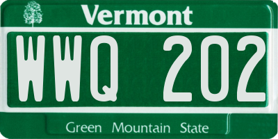 VT license plate WWQ202
