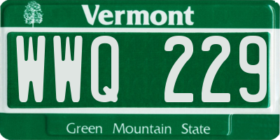 VT license plate WWQ229