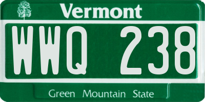 VT license plate WWQ238