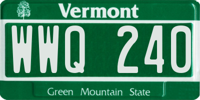 VT license plate WWQ240
