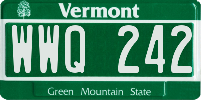 VT license plate WWQ242