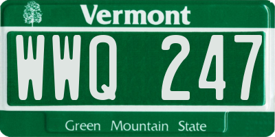 VT license plate WWQ247