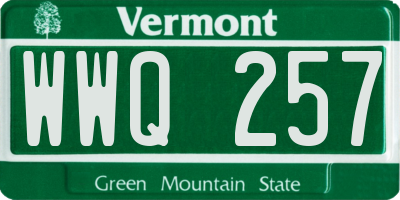 VT license plate WWQ257