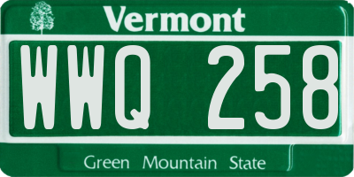 VT license plate WWQ258