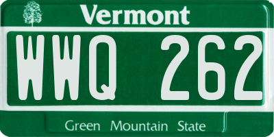 VT license plate WWQ262