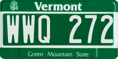 VT license plate WWQ272